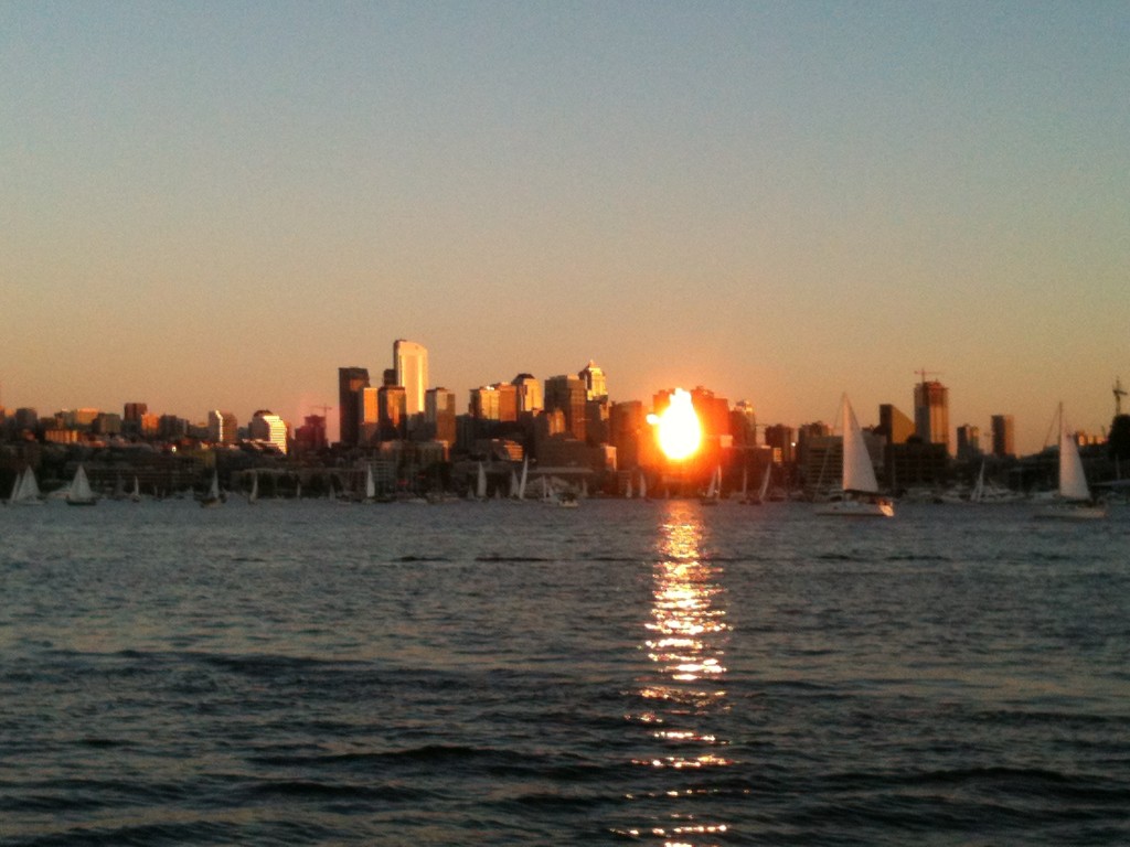 Solnedgang over Seattle fra søsiden!